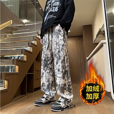 灯芯绒裤子男女冬直筒宽松阔腿加绒休闲裤227-1*K889加绒P40控68，男装休闲裤，星座227-1