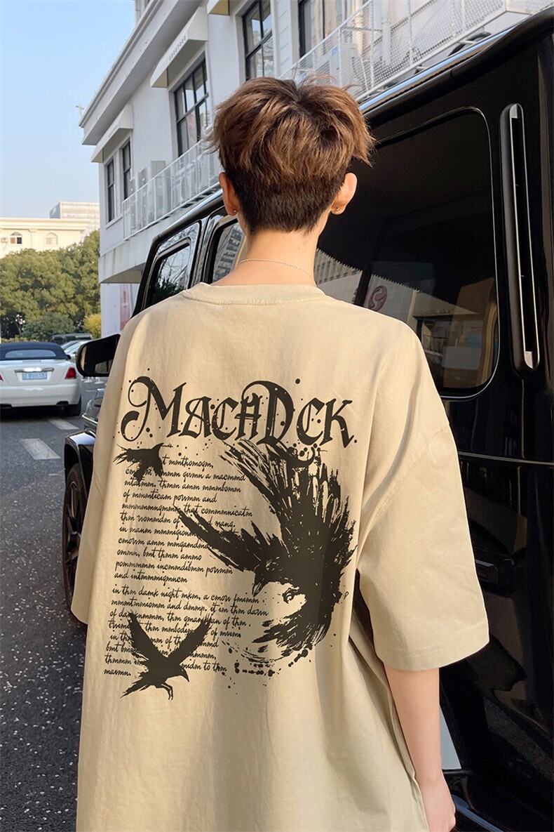 图案已注册夏季新款字母印花宽松短袖T恤男潮半袖体恤衫D100/P25,男装T恤,电商B209