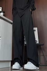 K2617/P45春装新款现货设计感休闲西裤男宽松大码垂感长裤子，男装西裤，电商A141