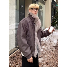 冬季复古做旧座山雕加厚棉服男女宽松解构磨毛毛领外套MW899，男装棉衣，星座1116A（原606A-3）