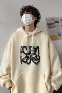 CY1003-TP55 控价78 港风发泡印花卫衣春季2023潮流连帽外套男图片