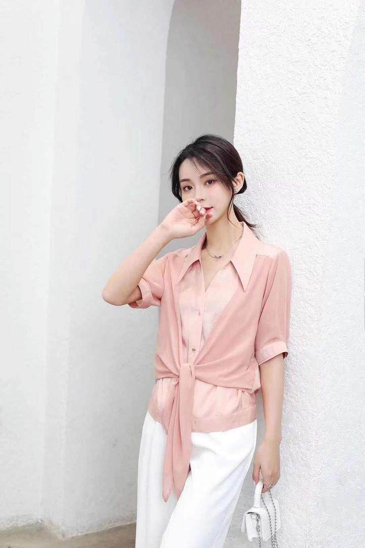 夏季新款修身显瘦假两件，女装，田间晨露