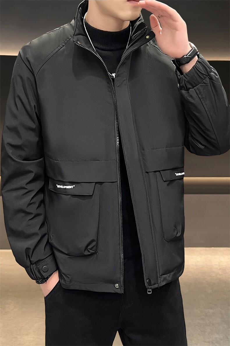 1018-JK918-P68新款工装立领夹克男款二棉衣服潮牌微阔浅色外套,男装棉衣,星座1018