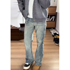 男夏季新款个性字母牛仔裤嘻哈ins潮高街潮流痞帅长裤NL690，男装牛仔裤，星座1116A（原606A-3）