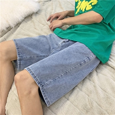 美式复古水洗牛仔裤男夏季街头潮牌ins宽松休闲五分裤K6010-P34，男装牛仔裤，星座512-2