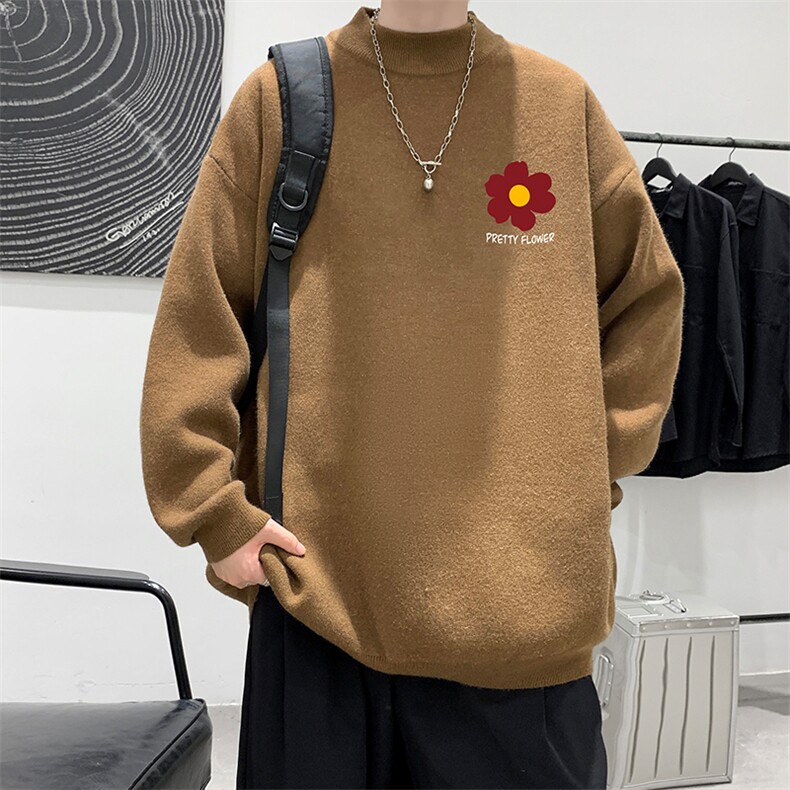控68半高领毛衣男士大码针织衫男毛线衣男M18257-P45加绒款-P65,男装针织衫/毛衣,电商A040