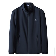 男士秋季夹克外套新款男装立领中年商务休闲纯色茄克衫上衣服男，男装夹克，电商B212（原钱塘6029）