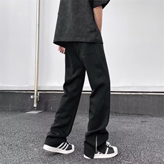 孔雀斜设计感拉链开叉休闲裤HK162P38，男装休闲裤，星座1116-2