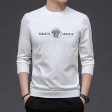 2023秋季新款长袖男士中年圆领薄款印花韩版潮流商务休闲卫衣，男装卫衣，电商B212（原钱塘6029）