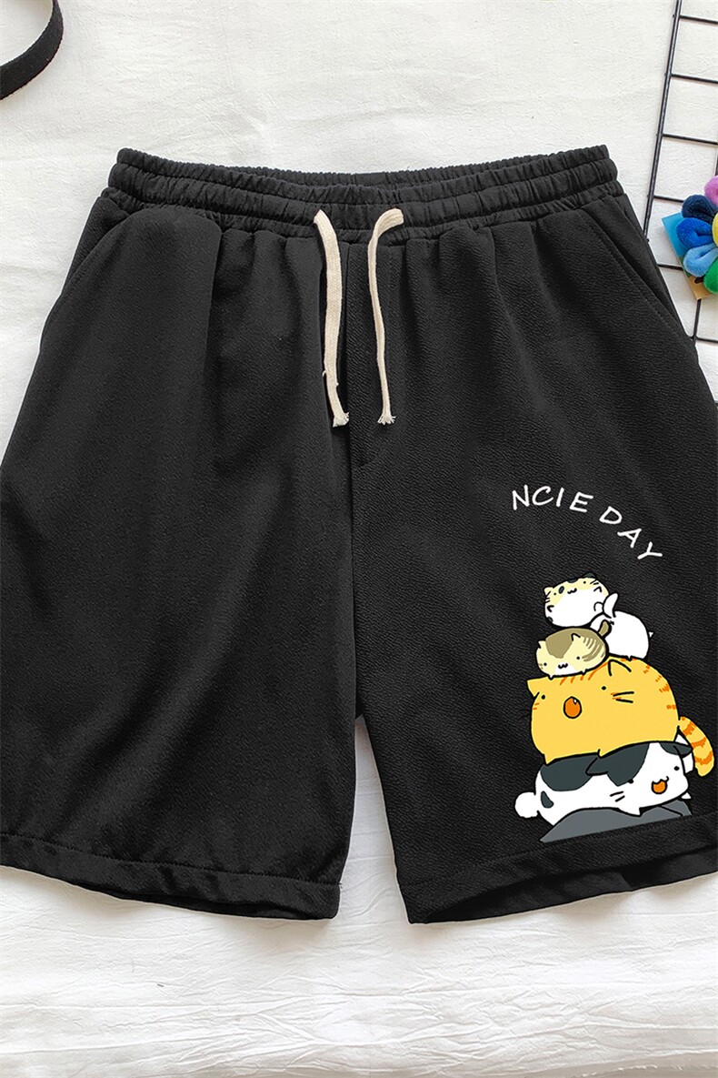 MK37090-P15冰丝短裤男士大码宽松休闲五分裤男运动中裤,男装休闲裤,电商A040