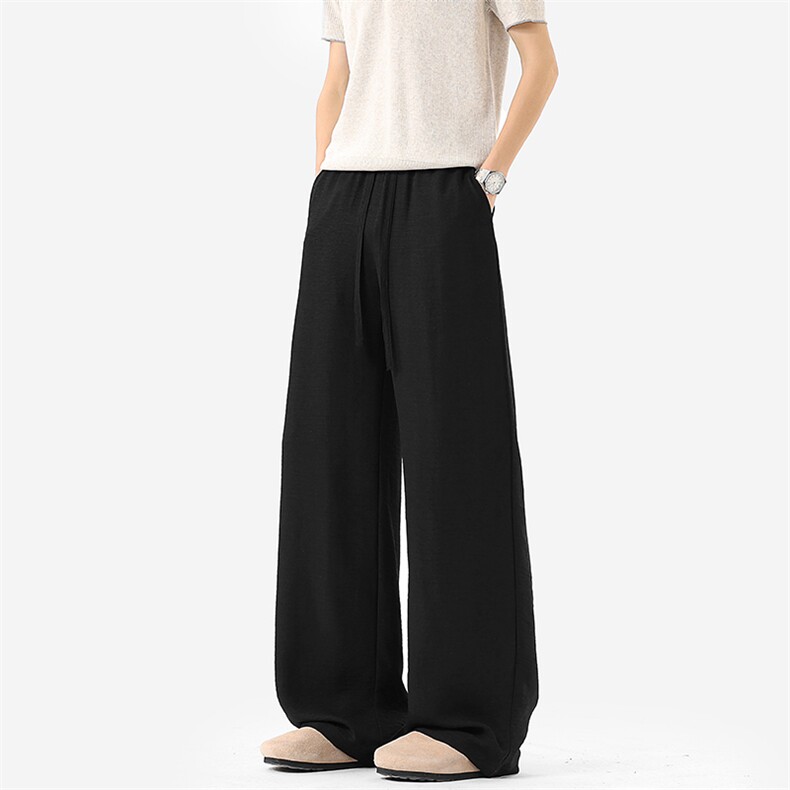 无影墙休闲亚麻裤男美式夏季冰丝垂感宽松直筒裤子-A2397TP25，男装休闲裤，电商B241