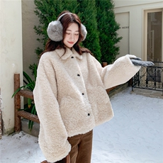 皮毛一体羊羔绒外套R2C086-2585P175K288，女装短外套，2C086