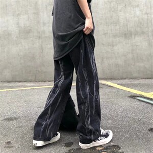 美式高街扎染复古休闲裤宽松直筒街头vibe风牛仔长裤男NK518-p40,男装牛仔裤,星座1008-1