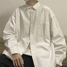春秋纯色衬衫男长袖日系高级感上衣服慵懒风内搭宽松痞帅潮流衬衣，男装衬衫，星座218-1（原230）
