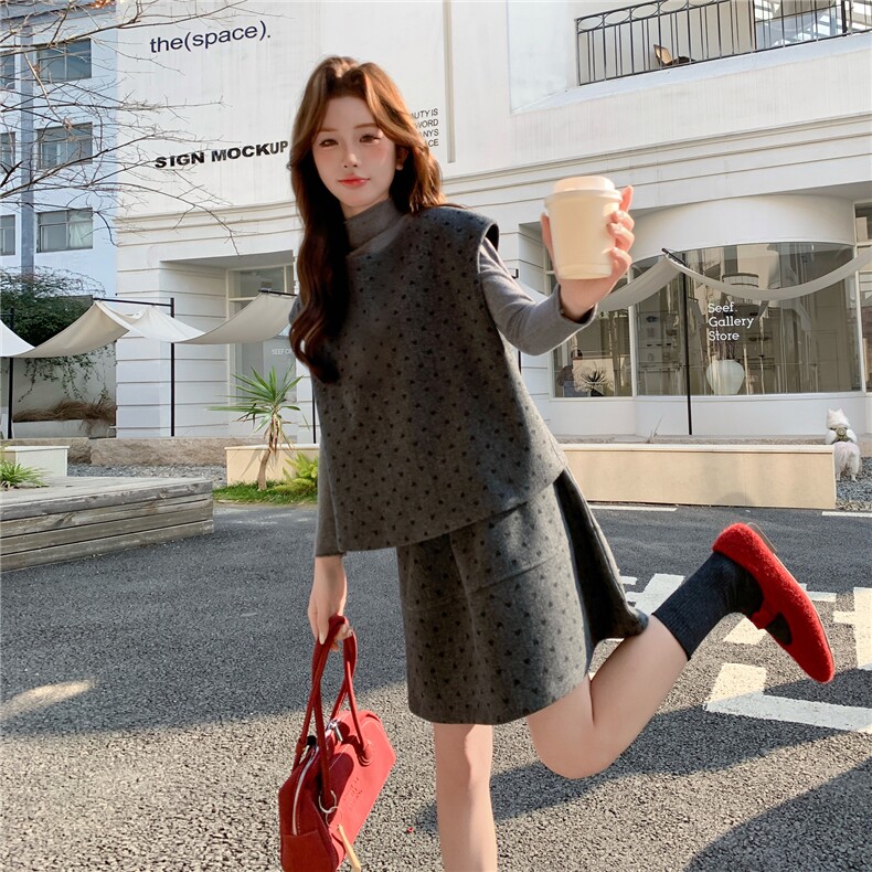 新款2026春季韩系波点三件套装6213-P170-K278,女装套装/套裙,2C057