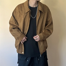现货新款鹿皮绒夹克外套男宽松休闲日系短款上衣A351-AJ2599-P115，男装夹克，电商A351