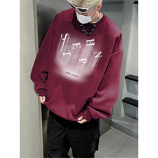 秋季新款潮牌字母印花男wycm-8010卫衣圆领纯棉特批28控49，男装卫衣，星座605(原A050)