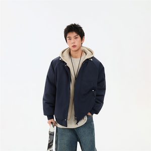 !潮流冬季连帽拉链加绒加厚棉衣情侣撞色棉服外套 MY5567-P78图片