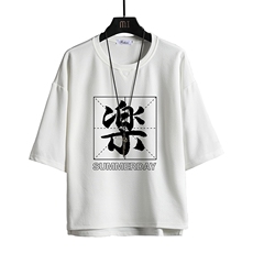 Q11197-P30春夏季七分袖t恤男大码五分袖男短袖中袖网格挂拍，男装T恤，电商A040A