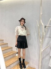 ［现货］邱小姐夏季新款风短袖雪纺衫，女装蕾丝衫/雪纺衫，邱小姐