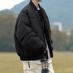 棒球领棉服男短款棉袄日系男生保暖棉衣外套M063-P98图片