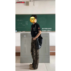 BK413HH-特P37 美式复古重工刺绣短袖T恤男女夏季潮牌图片