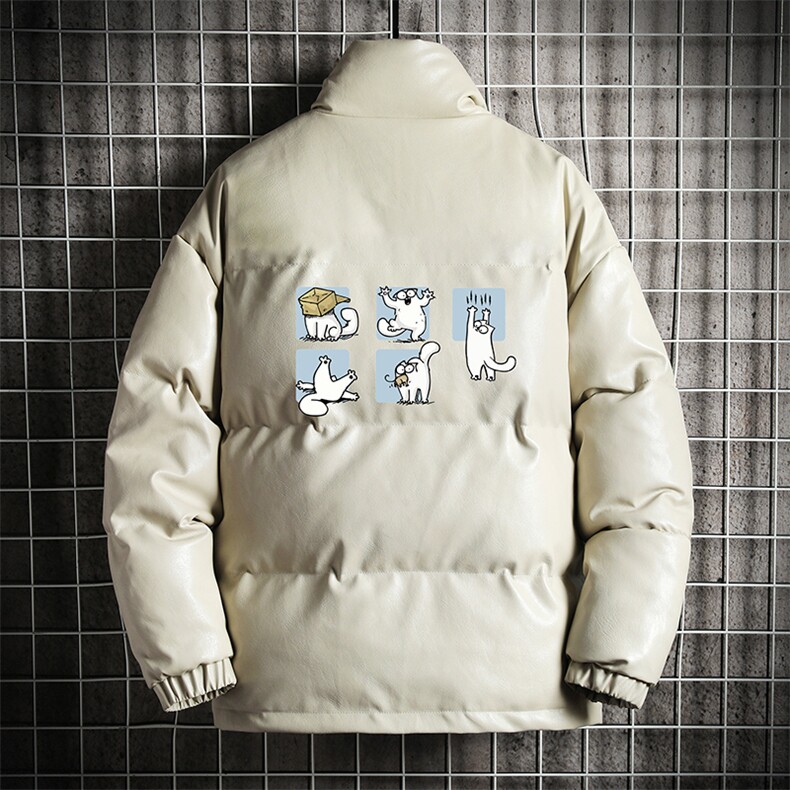 PM51097-P120立领pu皮棉衣男大码面包服男棉服男棉袄男,男装棉衣,电商A040A