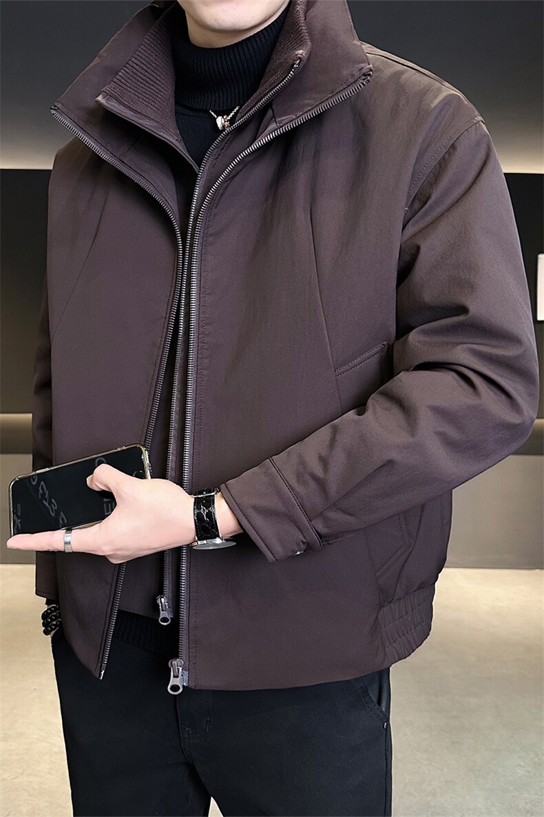 新标90绒店主风冬季男士立领假两件羽绒服保暖外套2668-P265,男装羽绒服,电商B328