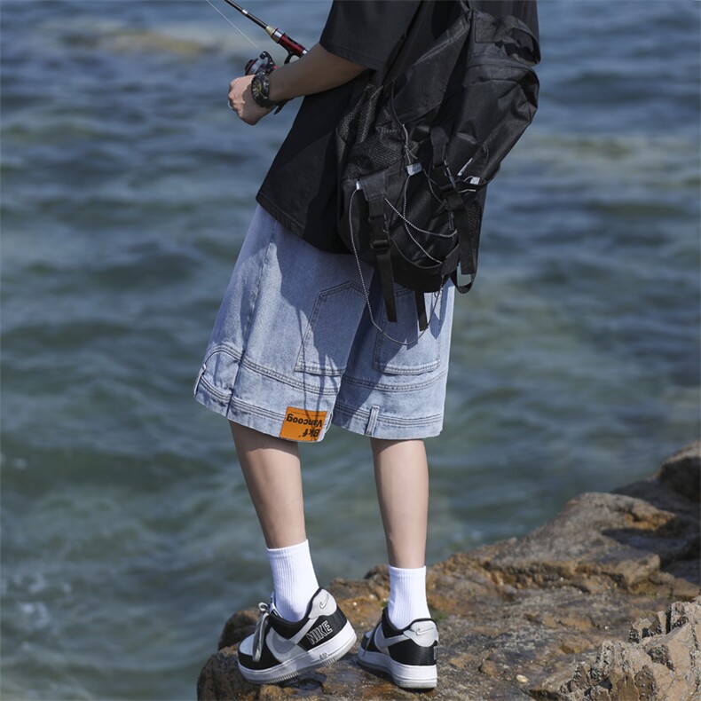 牛仔短裤男夏季舒适百搭美式青少年休闲五分中裤DK836-特批-35图片