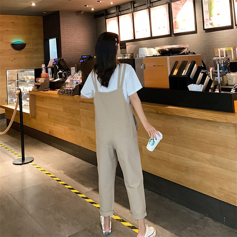 2021夏新款时尚圆领短袖T恤+双肩带背带裤休闲减龄两件套女,女装套装/套裙,雅佳俏