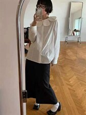 现货春款花瓣领衬衣，其它，Lin Lin