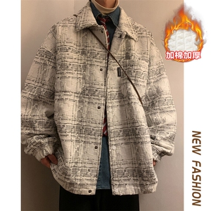 冬新复古小香风棉服男潮大码加棉加厚夹克保暖外套J595J加棉-P95图片