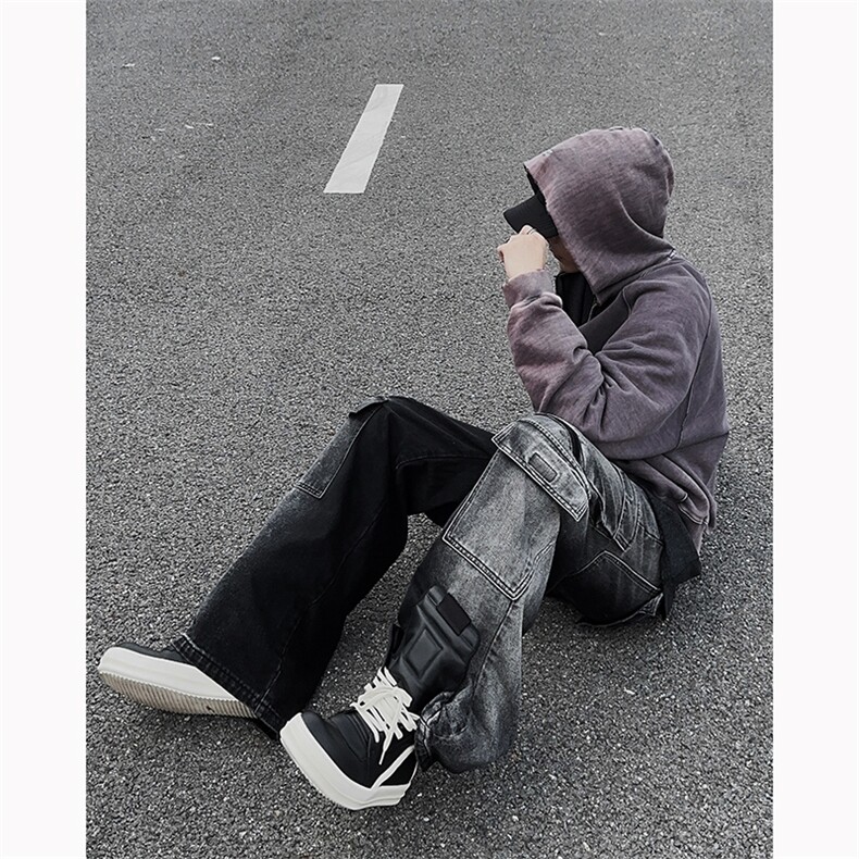 B221美式ins高街暗黑小众渐变色宽松工装牛仔裤LK23143-P80控108,男装牛仔裤,电商B221