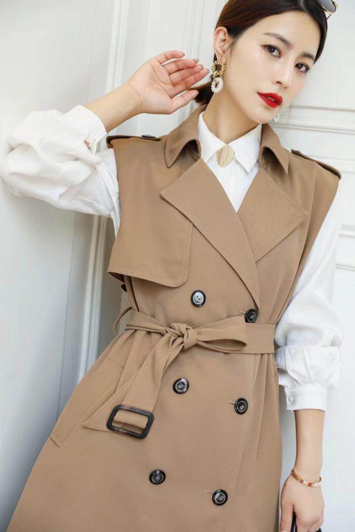 风衣马甲背心，女装风衣，迪蔓君翔