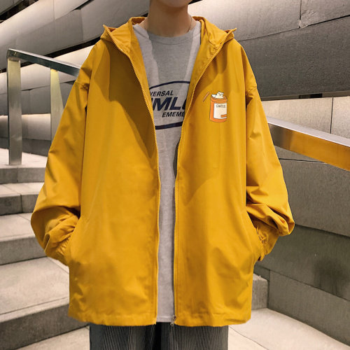 ！春秋新款港风休闲连帽夹克男宽松外套男装DJK55-P45,男装夹克,电商B371