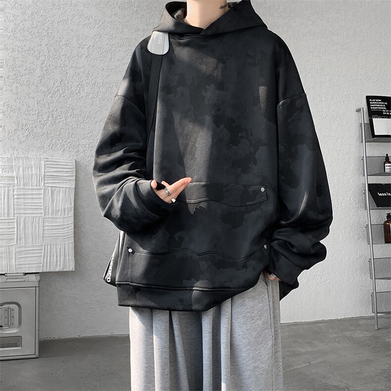 现货WY10085-特P50360g面料扎染高品质宽松连帽卫衣,男装卫衣,电商A059