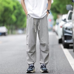 潮流纯色束脚时尚潮牌休闲裤夏季宽松型长裤男工装裤 K7171-P34图片