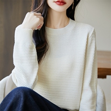 2025百搭时尚简约圆领收腰百搭卫衣，女装卫衣/绒衫，长今羊