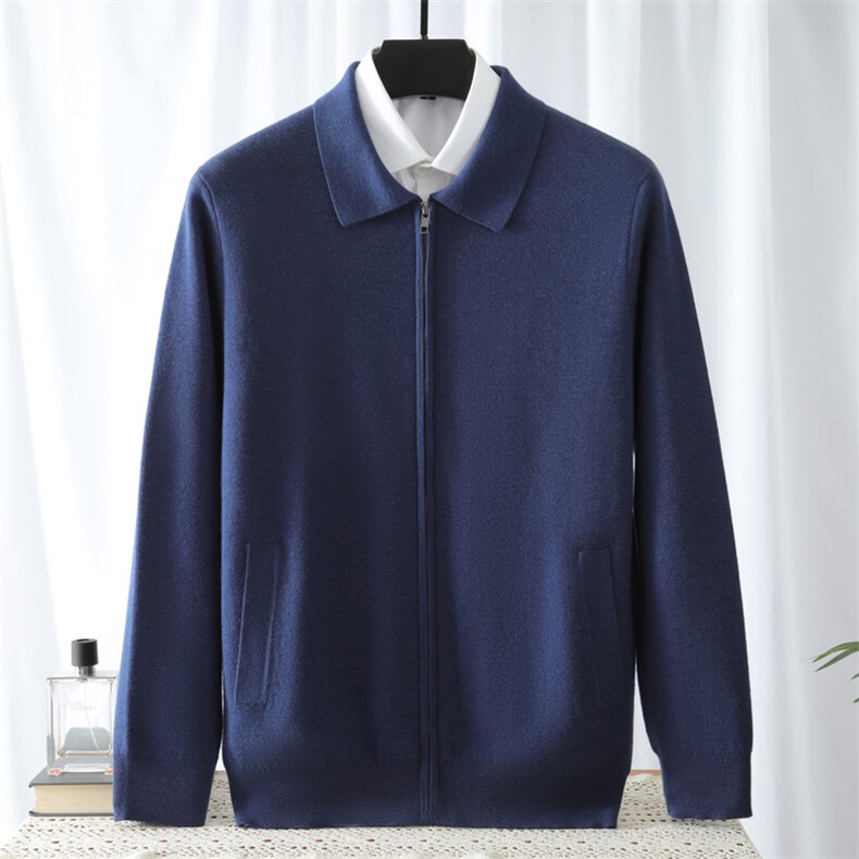 高品质男士羊绒开衫保暖时尚单品经典POLO领设计舒适百搭男装，男装羊绒开衫，晨晟羊绒