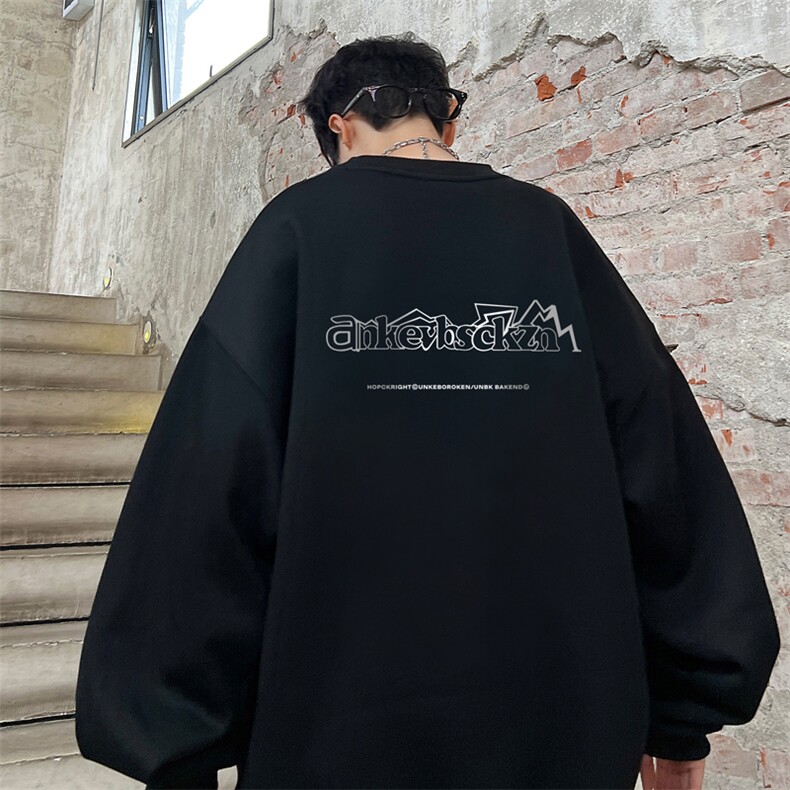 ！圆领卫衣男装港风长袖T恤男外套男WY187-P28,男装卫衣,电商B367