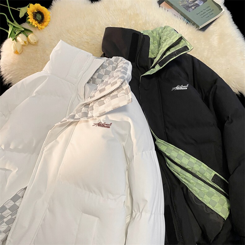 抖音得物品质深度库存三防面料假两件格子棉衣外套棉服66634特P85,男装棉衣,电商A486