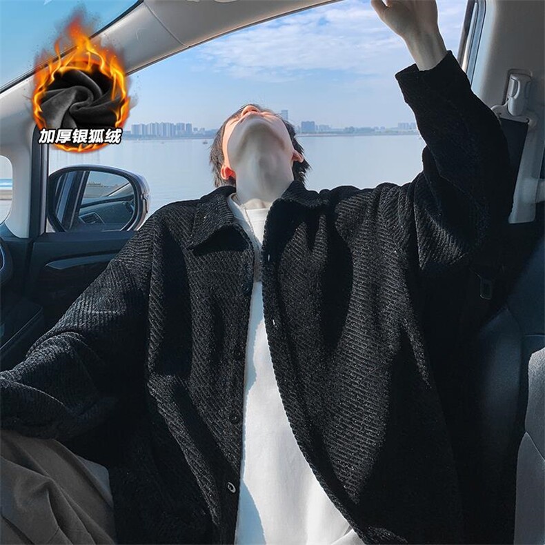 重磅480g雪尼尔加绒银狐绒大码夹克外套男J5265J加绒-特P45控88，男装夹克，电商A001