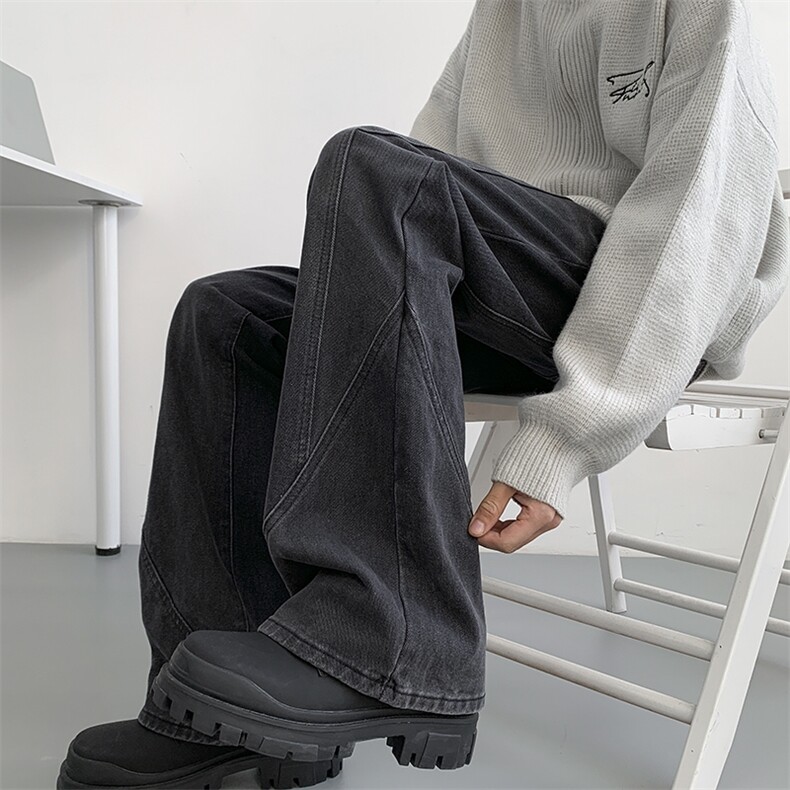 美式高街牛仔裤男潮牌炸街休闲裤N6208/P55，男装休闲裤，电商D202