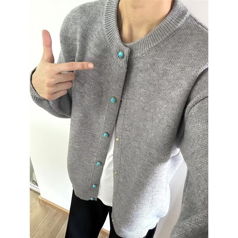 M170-P63开衫毛衣时尚慵懒原宿百搭ins气质日系文艺简约潮,男装针织衫/毛衣,电商B323A