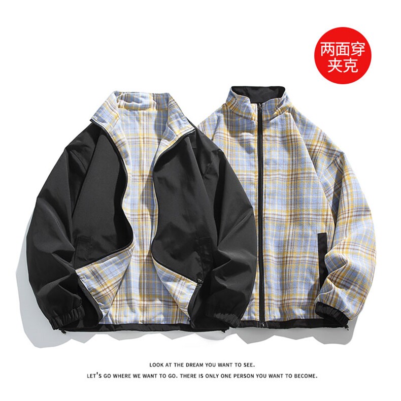 两面穿夹克外套光面防水潮牌情侣休闲宽松大码J7221-P62【特价】,男装夹克,电商A007