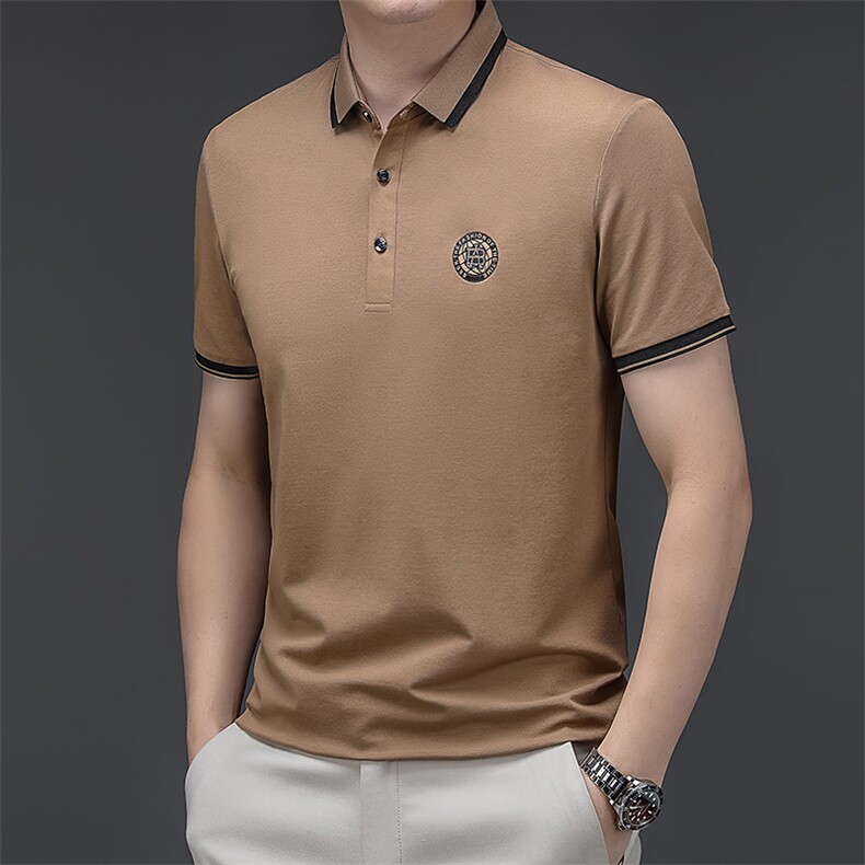 男夏季免烫短袖t恤男高级感商务polo衫休闲半袖体恤HMQ350-P57,男装Polo衫,星座1105-3