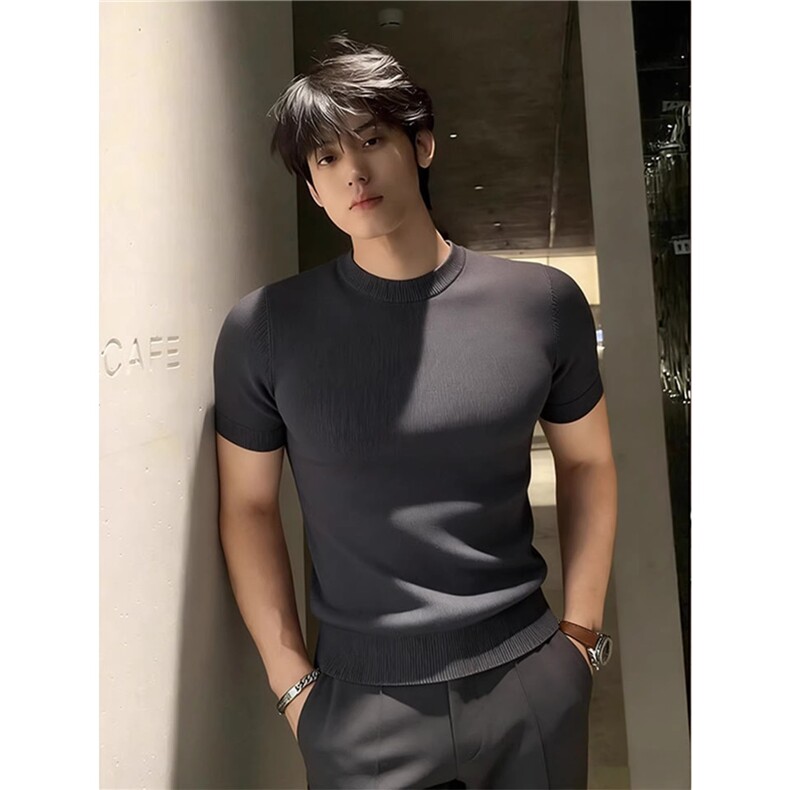 美式简约休闲短袖T恤男夏季潮牌百搭宽松修身打底上衣LW5088-P45,男装T恤,星座1008
