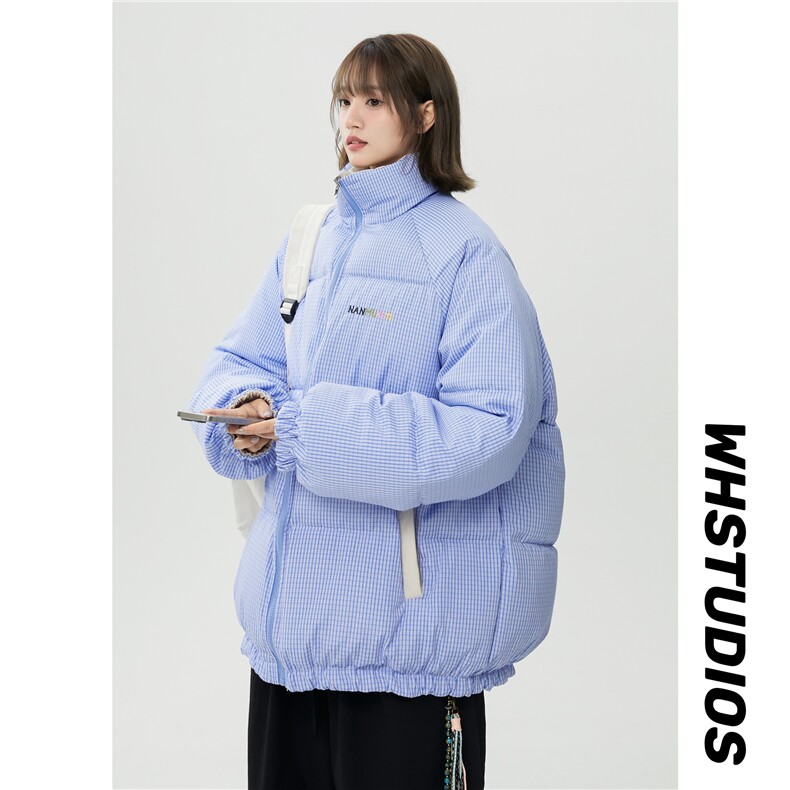 XZ-230-1MY700中性风简约百搭格子刺绣双面穿休闲面包服P118控158，鞋类箱包手腕包，星座230-1