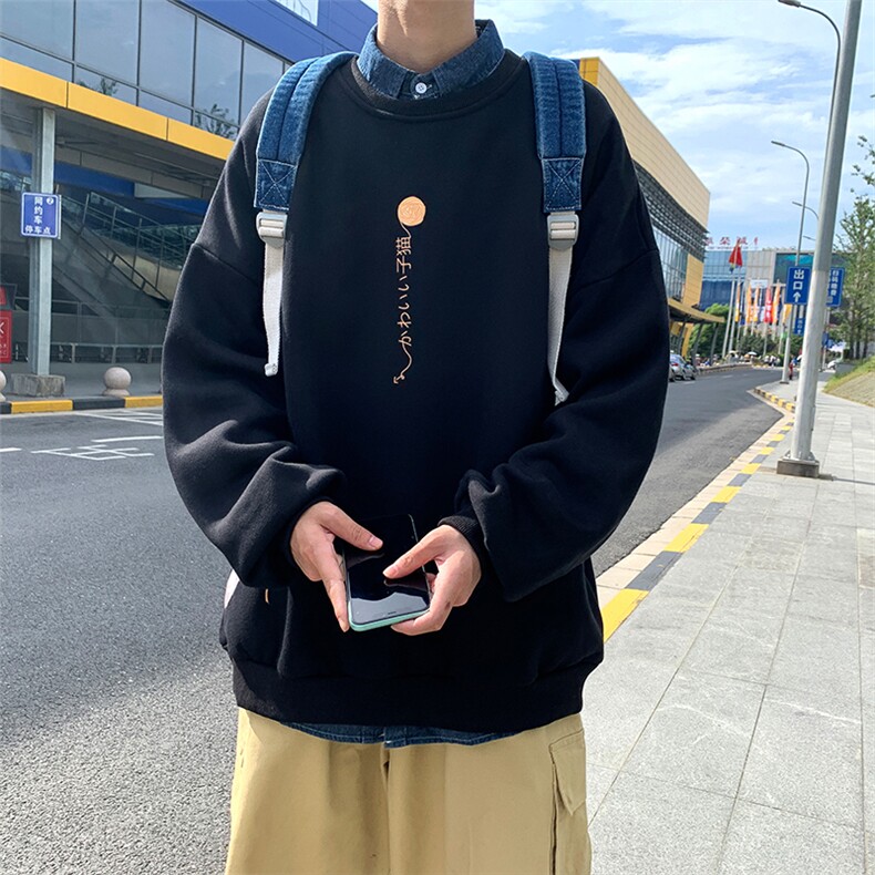 S6013-P35春季圆领卫衣男大码韩版宽松长袖外套男,男装卫衣,电商A040