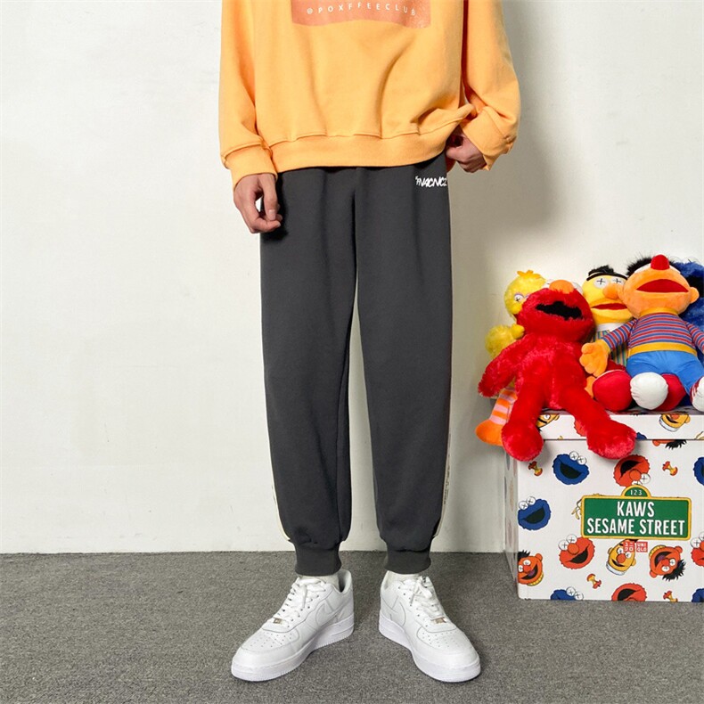 21春季新款 港风宽松大码撞色百搭束脚休闲裤运动裤0548-P40图片